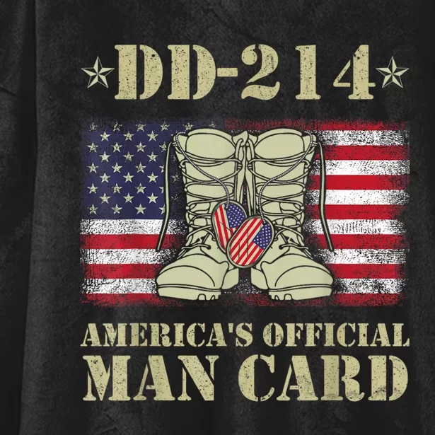 Dd214 Americas Man Card Veteran Day Served Flag Proud Military Family T Hooded Wearable Blanket