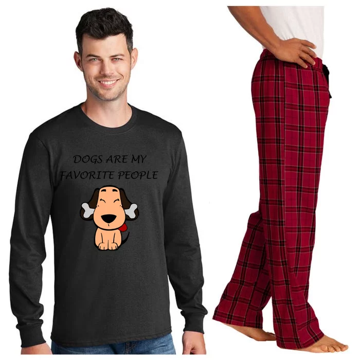 Dogs Are My Favorite People Nerdy Gift Long Sleeve Pajama Set