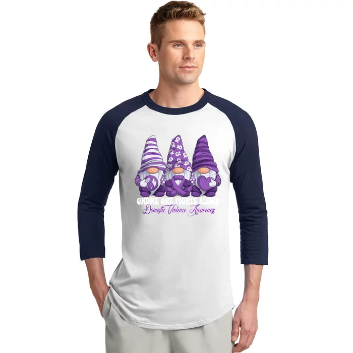 Disease Awareness Month Purple Ribbon Gnomies Baseball Sleeve Shirt