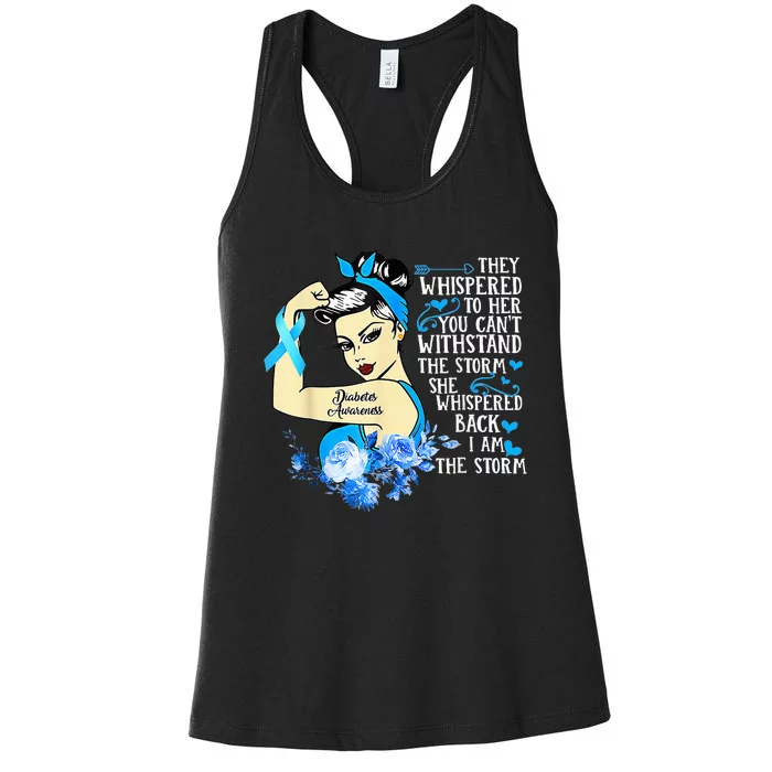 Diabetes Awareness Month For Powerful Warrior Women's Racerback Tank