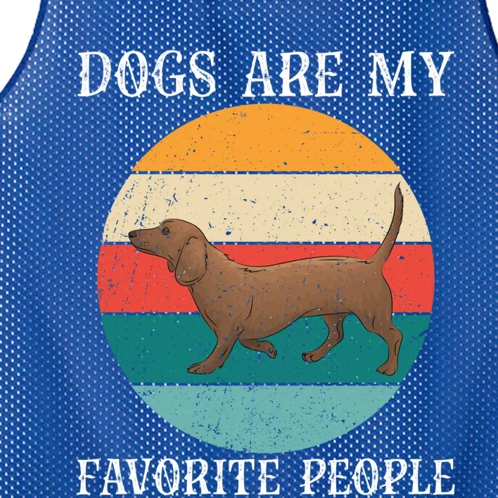 Dogs Are My Favorite People Retro Dachshund Wiener Dog Funny Gift Mesh Reversible Basketball Jersey Tank