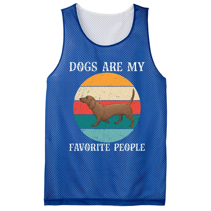 Dogs Are My Favorite People Retro Dachshund Wiener Dog Funny Gift Mesh Reversible Basketball Jersey Tank