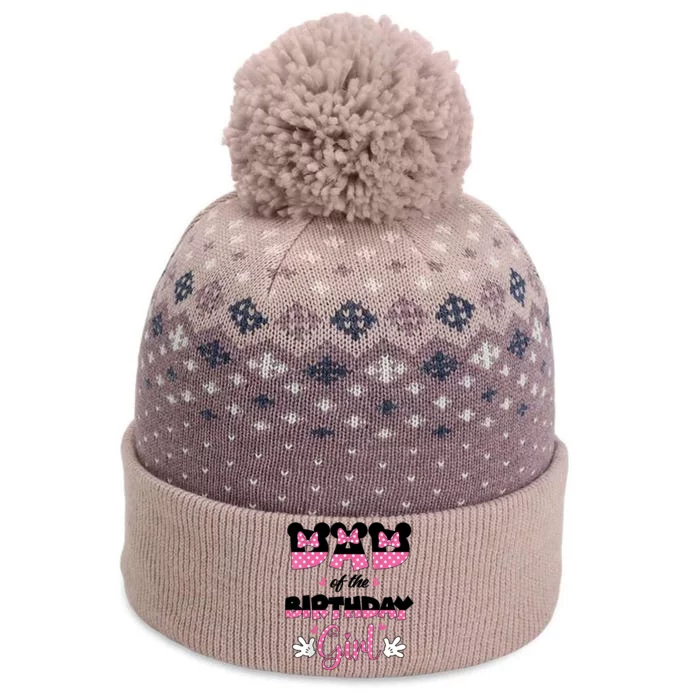 Dad And Mom Birthday Girl Mouse Family Matching The Baniff Cuffed Pom Beanie