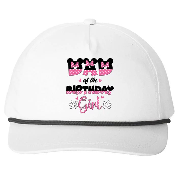 Dad And Mom Birthday Girl Mouse Family Matching Snapback Five-Panel Rope Hat