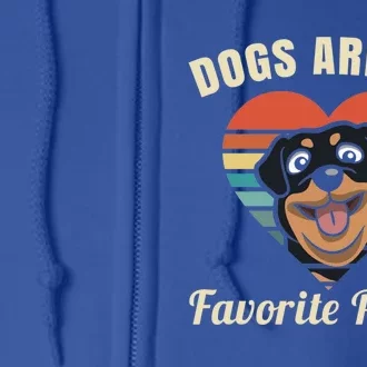 Dogs Are My Favorite People Rottweiler Cute Gift Full Zip Hoodie