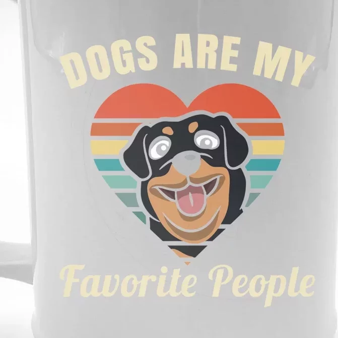 Dogs Are My Favorite People Rottweiler Cute Gift Front & Back Beer Stein