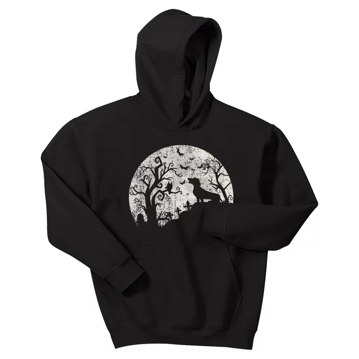 Dachshund And Moon Halloween Dachshund Lovers Pet Owner Kids Hoodie