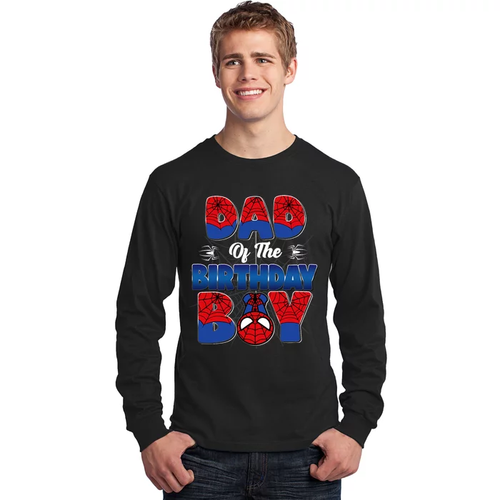 Dad And Mom Birthday Boy Spider Family Matching Long Sleeve Shirt