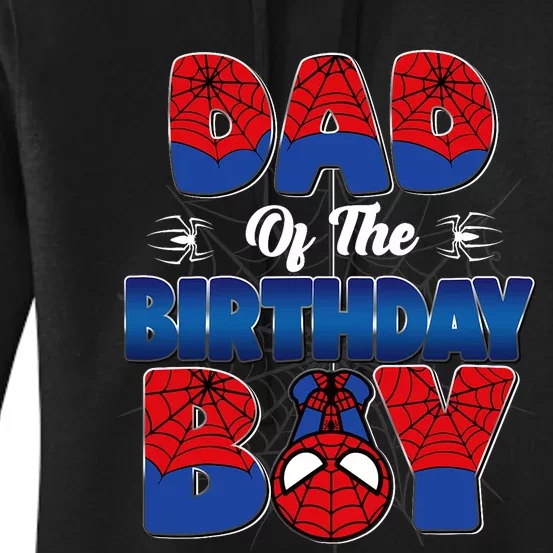 Dad And Mom Birthday Boy Spider Family Matching Women's Pullover Hoodie