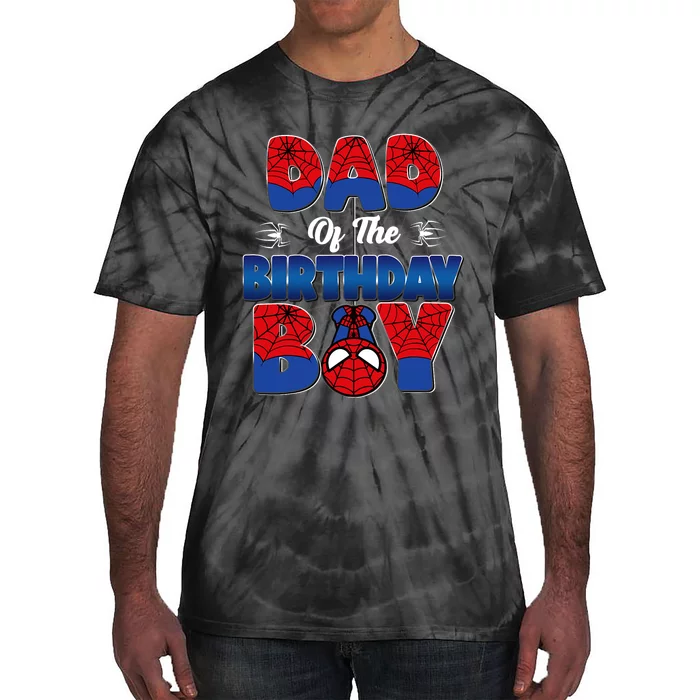 Dad And Mom Birthday Boy Spider Family Matching Tie-Dye T-Shirt