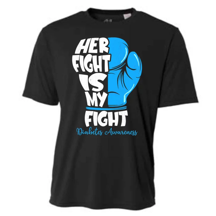 Diabetes Awareness Month Her Fight Is My Fight Boxing Glove Cooling Performance Crew T-Shirt