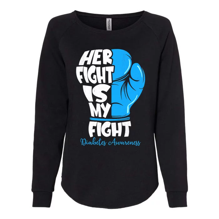 Diabetes Awareness Month Her Fight Is My Fight Boxing Glove Womens California Wash Sweatshirt