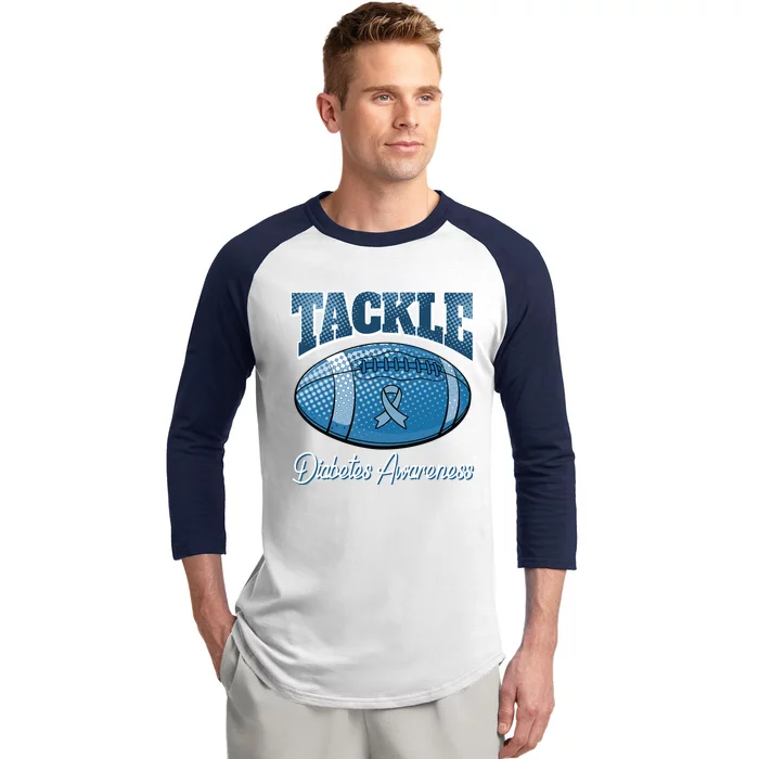 Diabetes Awareness Month Tackle Football Retro T1 T2 Gift Baseball Sleeve Shirt