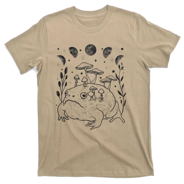 Dark Academia Moon Witchy Goblincore Aesthetic Frog T-Shirt