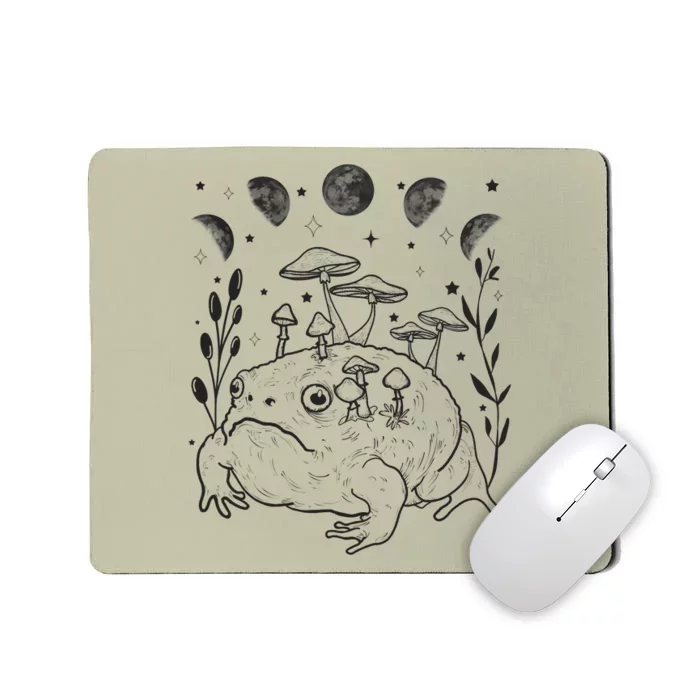 Dark Academia Moon Witchy Goblincore Aesthetic Frog Mousepad