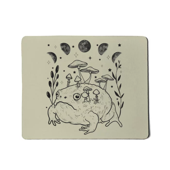 Dark Academia Moon Witchy Goblincore Aesthetic Frog Mousepad