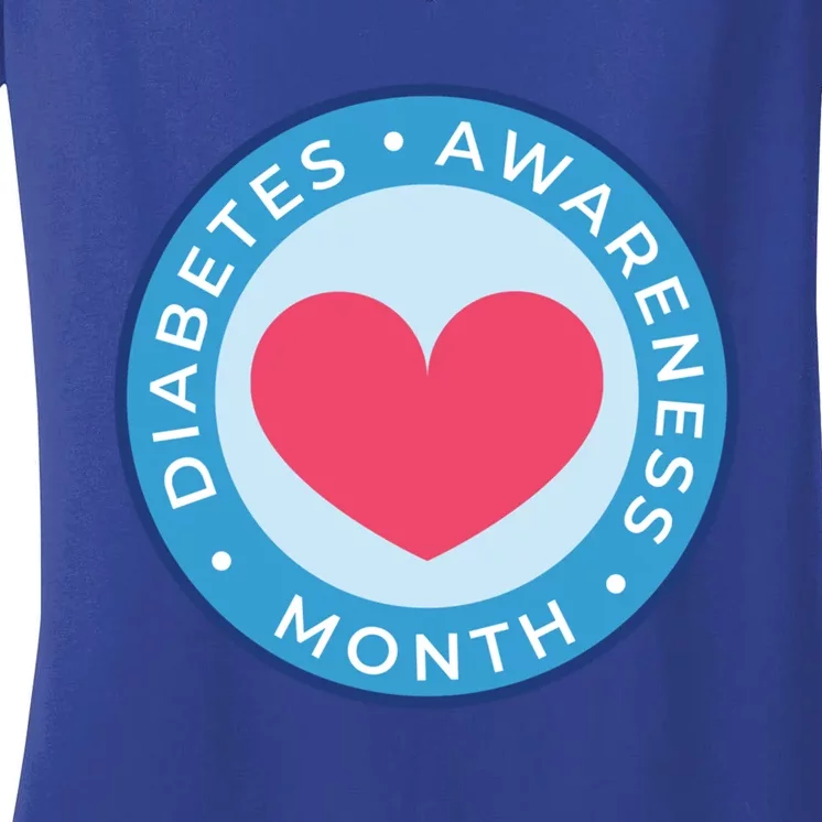 Diabetes Awareness Month Great Gift Heart Gift Women's V-Neck T-Shirt