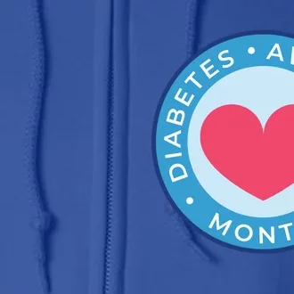 Diabetes Awareness Month Great Gift Heart Gift Full Zip Hoodie