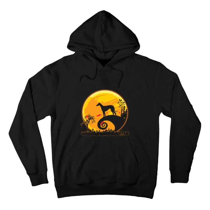 Dog And Moon Funny Dog Halloween Tall Hoodie