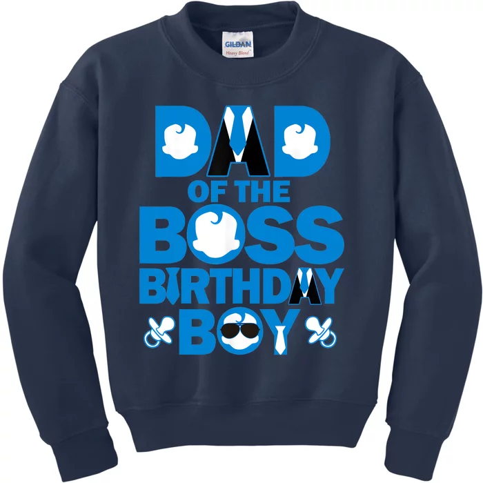 Dad And Mom Of The Boss Birthday Boy Baby Family Party Decor Kids Sweatshirt