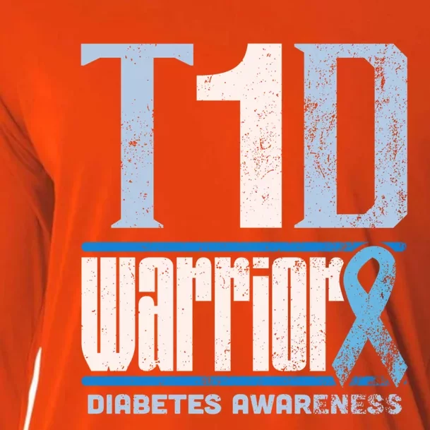 Diabetes Awareness Month T1d Diabetes Warrior Cute Gift Cooling Performance Long Sleeve Crew