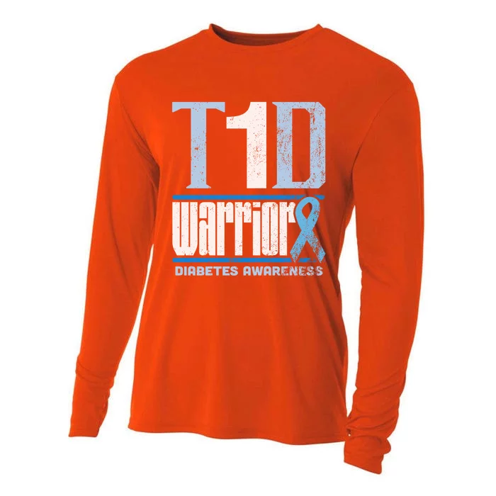 Diabetes Awareness Month T1d Diabetes Warrior Cute Gift Cooling Performance Long Sleeve Crew