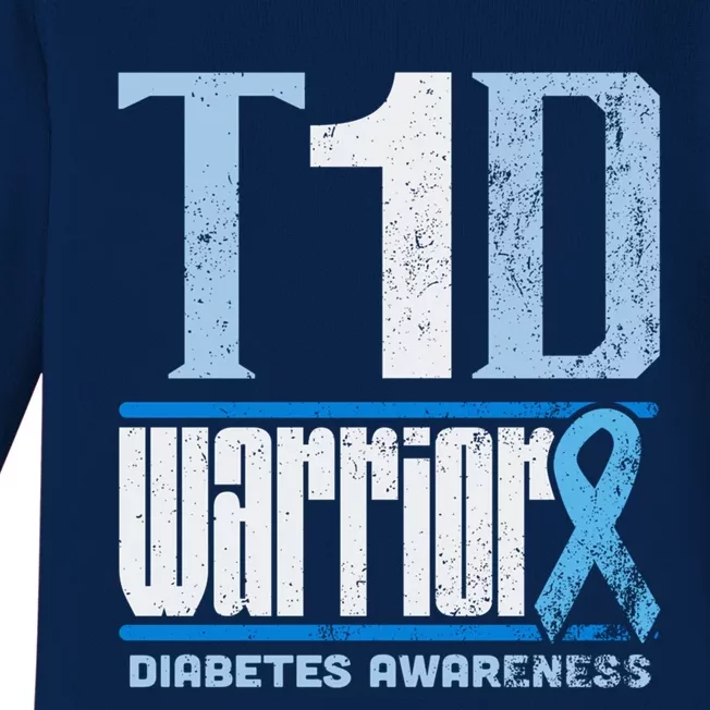 Diabetes Awareness Month T1d Diabetes Warrior Cute Gift Baby Long Sleeve Bodysuit