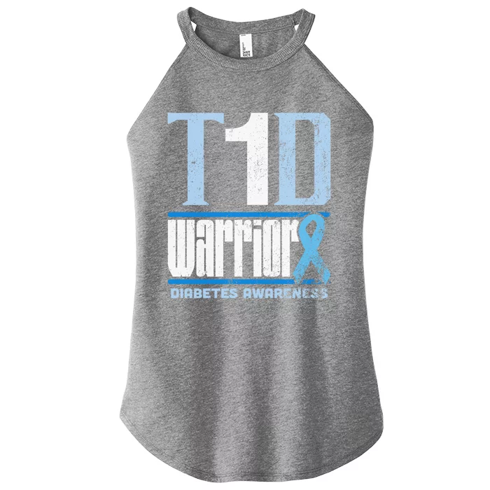 Diabetes Awareness Month T1d Diabetes Warrior Cute Gift Women’s Perfect Tri Rocker Tank