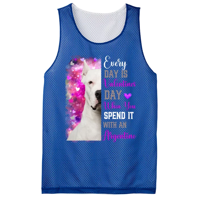 Dog Argentino Mom Funny Valentines Day Dog Lovers White Gift Mesh Reversible Basketball Jersey Tank