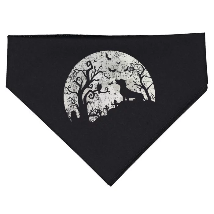 Dachshund And Moon Halloween Dachshund Lovers Pet Owner USA-Made Doggie Bandana