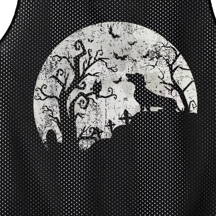 Dachshund And Moon Halloween Dachshund Lovers Pet Owner Mesh Reversible Basketball Jersey Tank