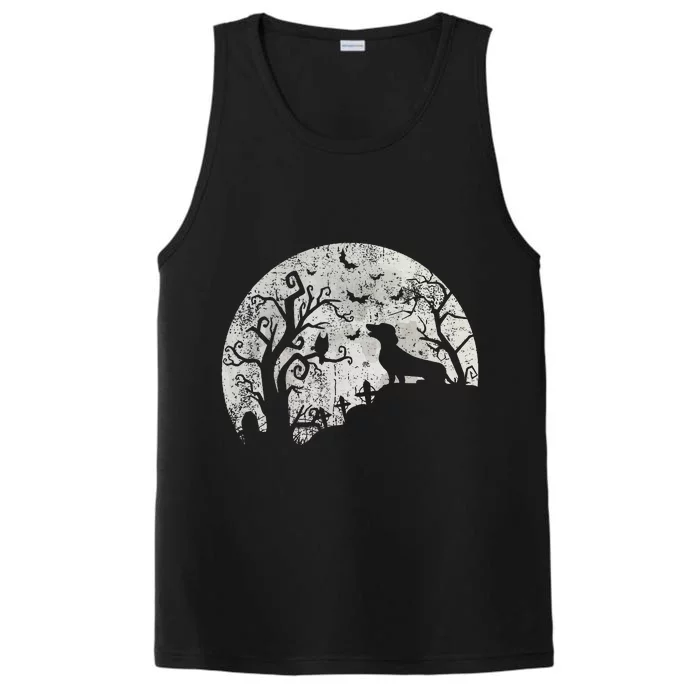 Dachshund And Moon Halloween Dachshund Lovers Pet Owner Performance Tank