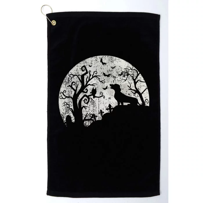 Dachshund And Moon Halloween Dachshund Lovers Pet Owner Platinum Collection Golf Towel