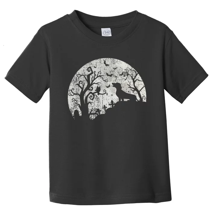 Dachshund And Moon Halloween Dachshund Lovers Pet Owner Toddler T-Shirt