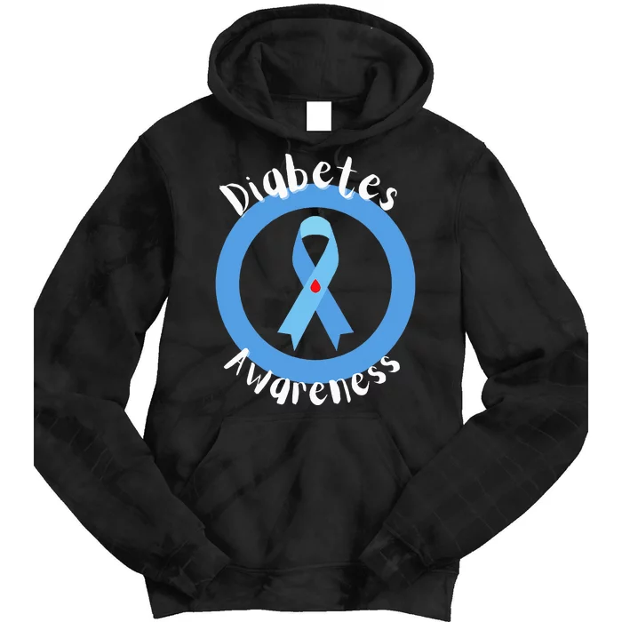 Diabetes Awareness Month Blue Ribbon Type 1 Type 2 Diabetic Tie Dye Hoodie