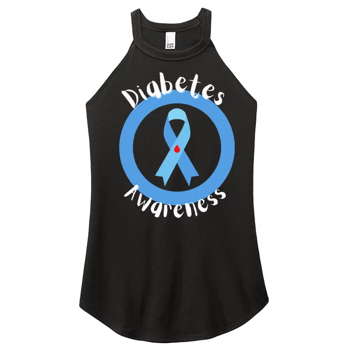 Diabetes Awareness Month Blue Ribbon Type 1 Type 2 Diabetic Women’s Perfect Tri Rocker Tank