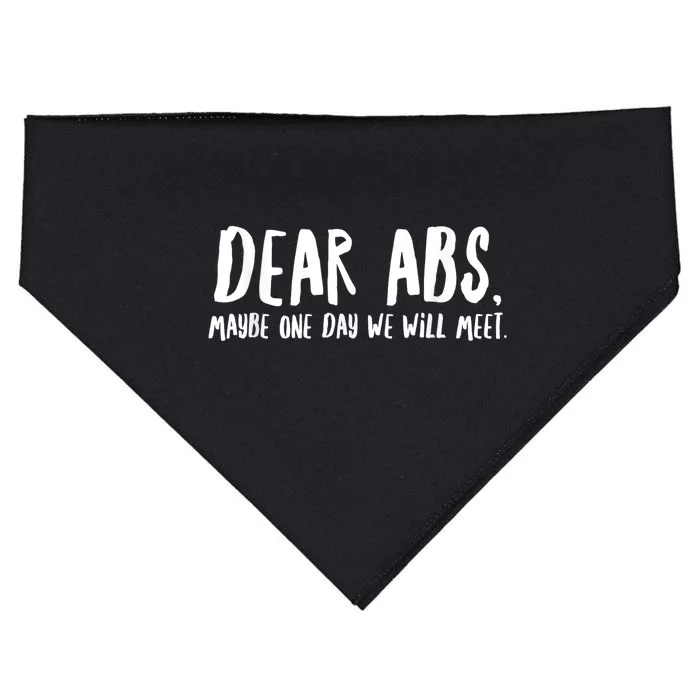 Dear Abs Maybe One Day We Will Meet Funny Gym Quote USA-Made Doggie Bandana