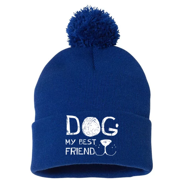 Dogs Are My Best Friend Pom Pom 12in Knit Beanie