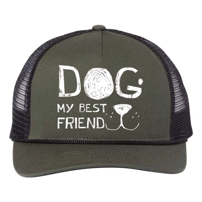 Dogs Are My Best Friend Retro Rope Trucker Hat Cap