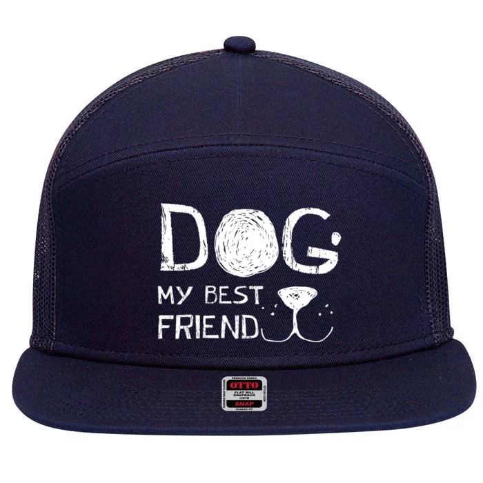 Dogs Are My Best Friend 7 Panel Mesh Trucker Snapback Hat