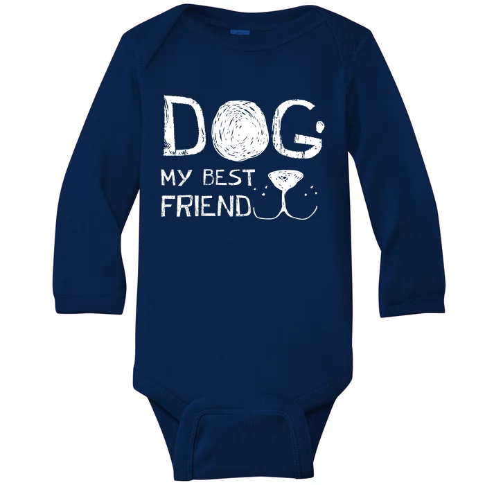 Dogs Are My Best Friend Baby Long Sleeve Bodysuit