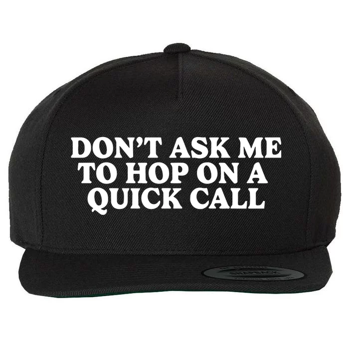 DonT Ask Me To Hop On A Quick Call Wool Snapback Cap