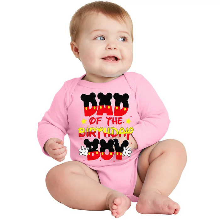 Dad And Mom Birthday Boy Mouse Family Matching Baby Long Sleeve Bodysuit