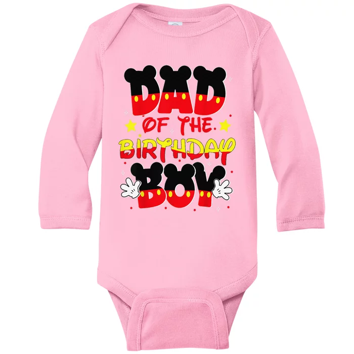 Dad And Mom Birthday Boy Mouse Family Matching Baby Long Sleeve Bodysuit