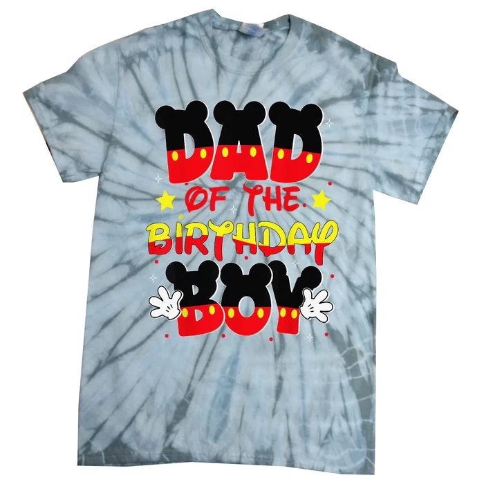 Dad And Mom Birthday Boy Mouse Family Matching Tie-Dye T-Shirt