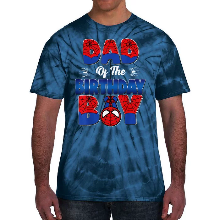 Dad And Mom Birthday Boy Spider Family Matching Tie-Dye T-Shirt