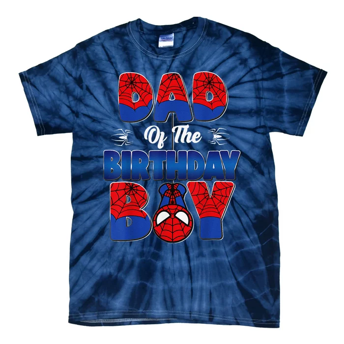 Dad And Mom Birthday Boy Spider Family Matching Tie-Dye T-Shirt