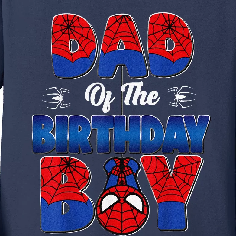 Dad And Mom Birthday Boy Spider Family Matching Kids Long Sleeve Shirt