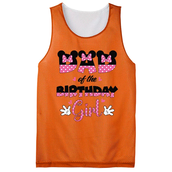 Dad And Mom Birthday Girl Mouse Family Matching Mesh Reversible Basketball Jersey Tank