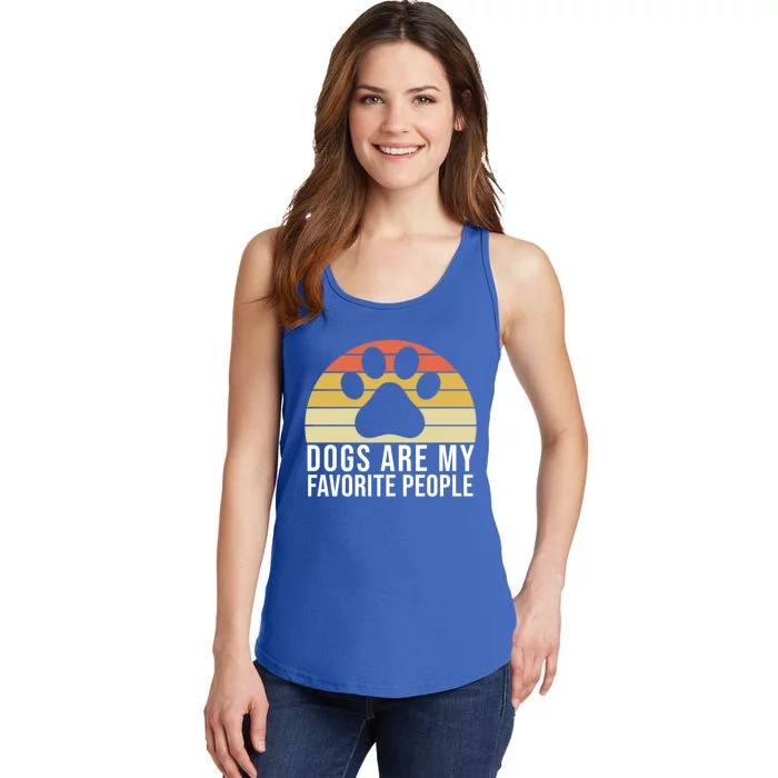 Dogs Are My Favorite People Great Gift Paw Saying Dog Owner Quote Fun Gift Ladies Essential Tank